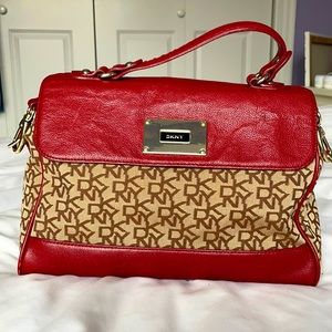 Red and Monogram DKNY Handbag